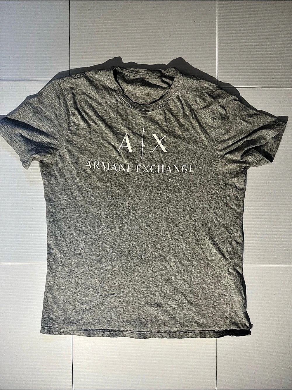 Armani Exchange AX Logo Graphic T-Shirt Gray Short Sleeve Tee